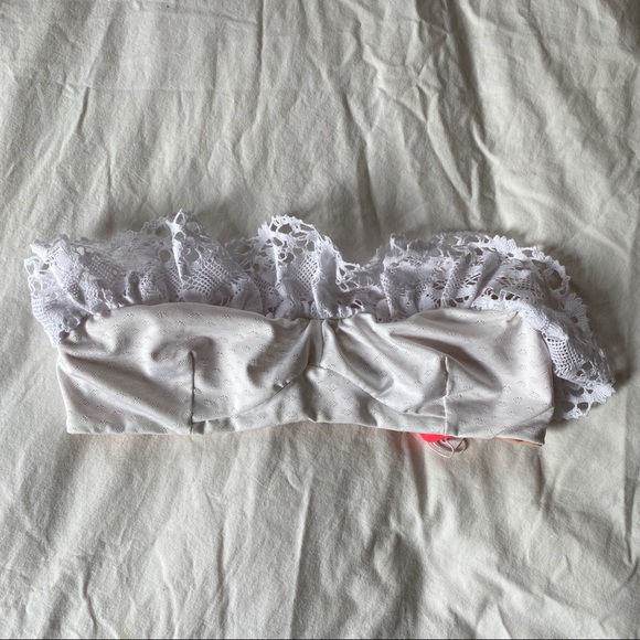 NWT Lolli White Lace Bikini Bandeau Top - Picture 3 of 10